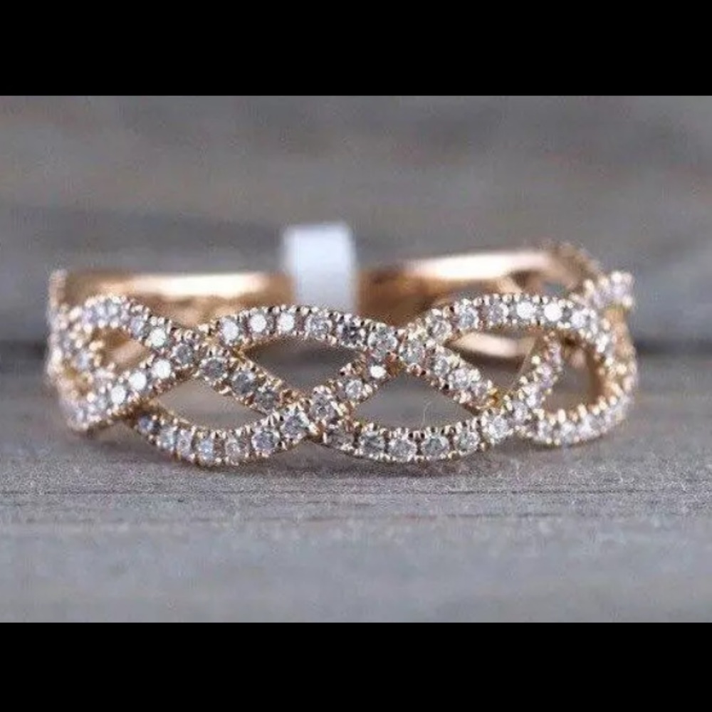 Sparkly Rose gold infinity ♾ ring - Picture 4 of 4